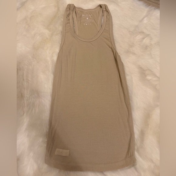 Set Active Form Tank Top Beige Tan Nude Size Small EUC - Picture 1 of 4